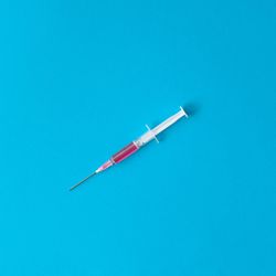 Syringe with blood in vial