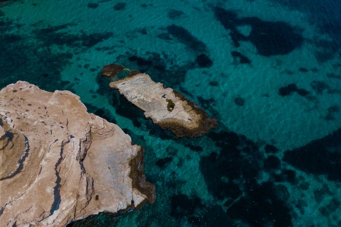 Aerial coast and hills