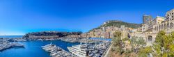 Panoramic view of the port Hercules and the F1 bleachers, Monaco