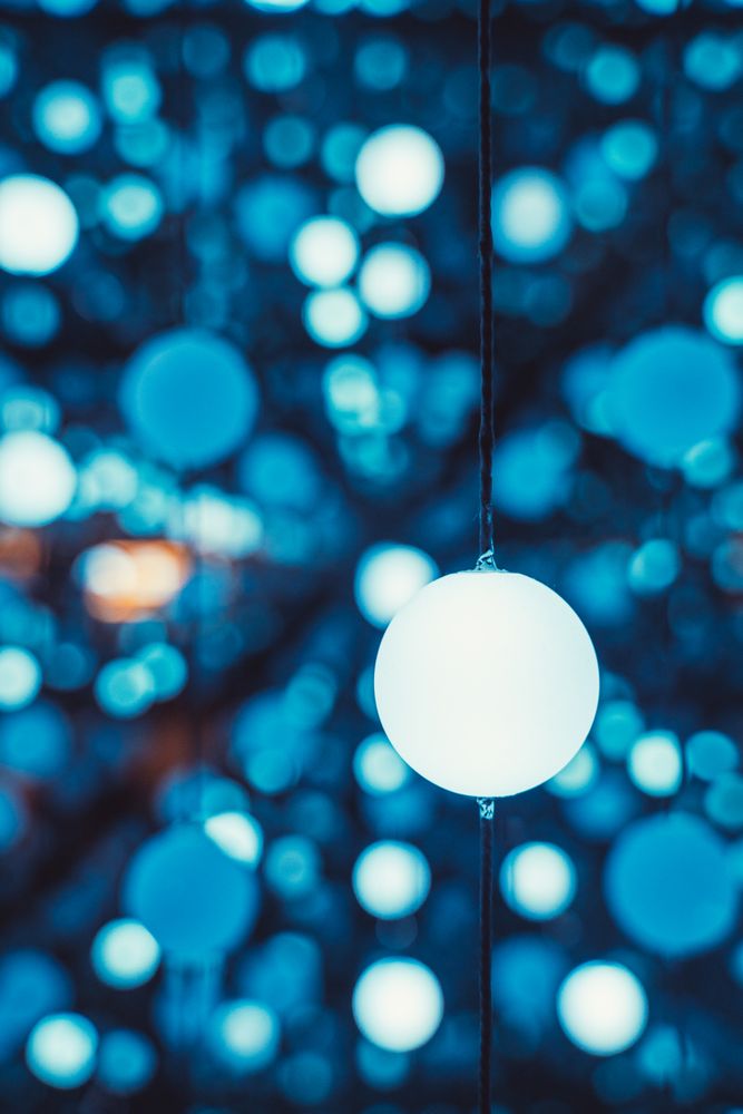 Garlands with blue lights