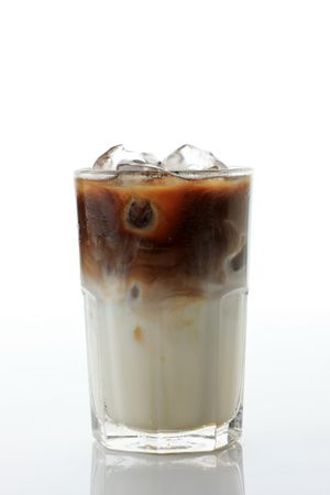 Layered Coffe Latte on Tall Glass