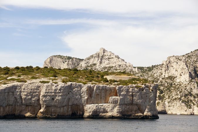 Beautiful limestone rocks on seashore