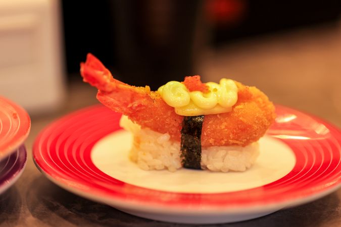 Japanese Fushion Sushi with Crispy Prawn and Cheese Sauce