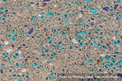 Colorful recycled glass for construction of concrete sidewalk 4Z2294
