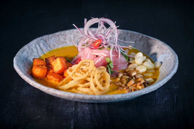 Delicious authentic dish served in bowl