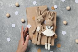 Concept of baby book or books for children, top view