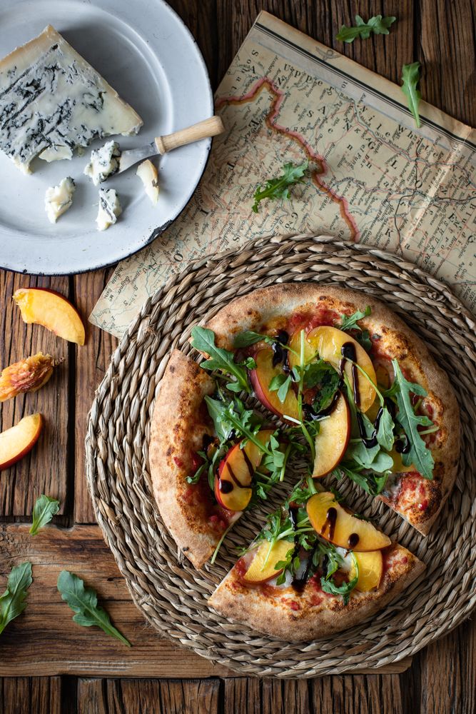 Close up of summer pizza