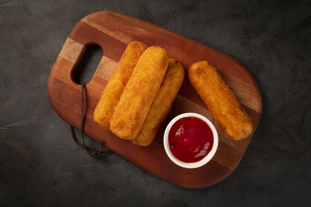 Fried risoles or Risol. Risoles stuffed with cheese and ham.