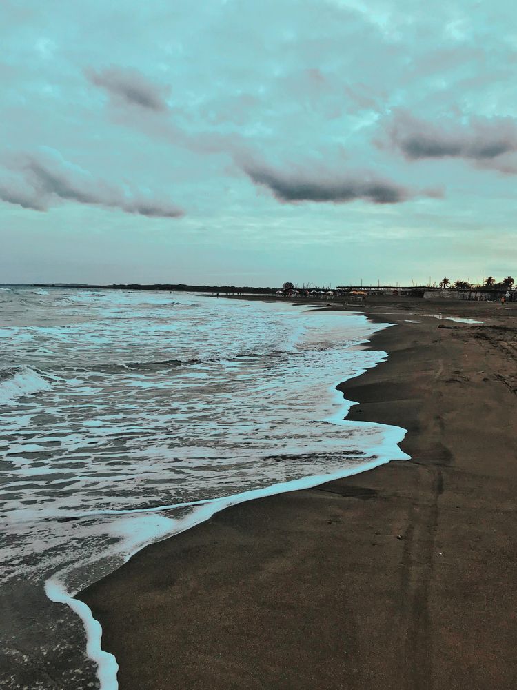 Sand beach during sunset