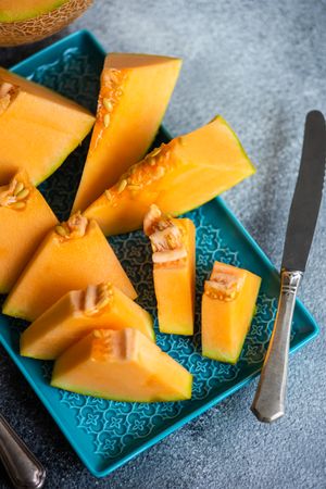 Delicious sliced cantaloupe