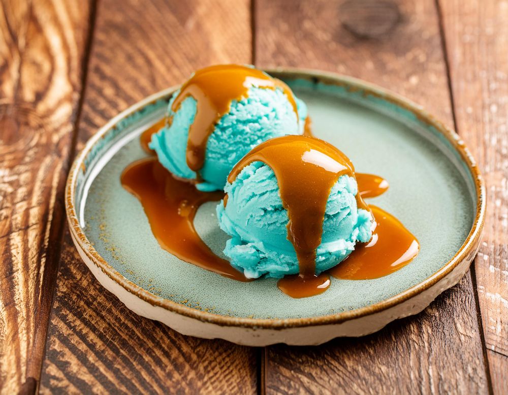 tutti-frutti ice cream with sweet milk syrup