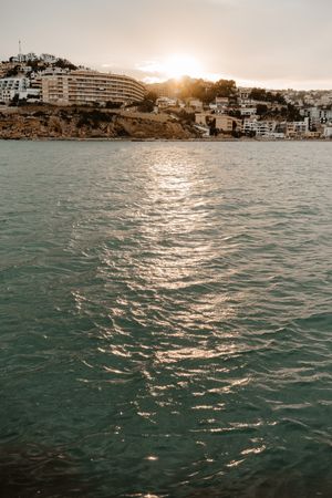 Sea port with pier and buildings