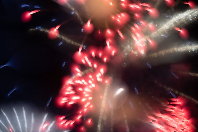 Bright fireworks on night sky