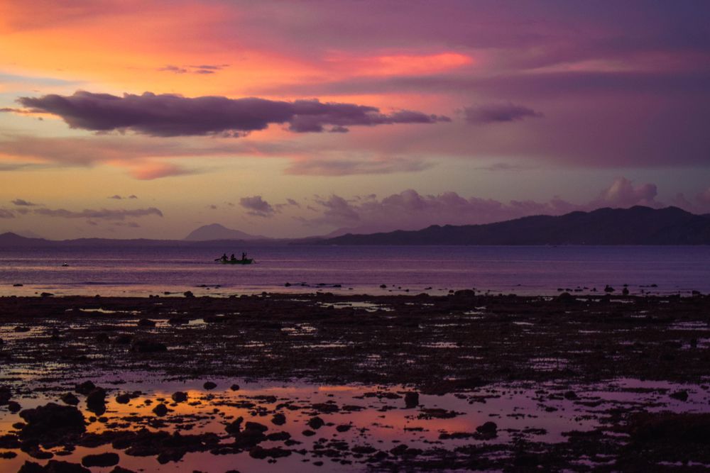 Seashore during golden hour