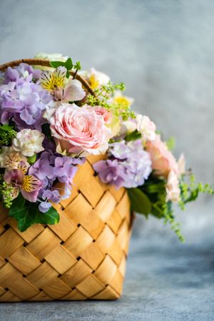 Fresh summer floral basket