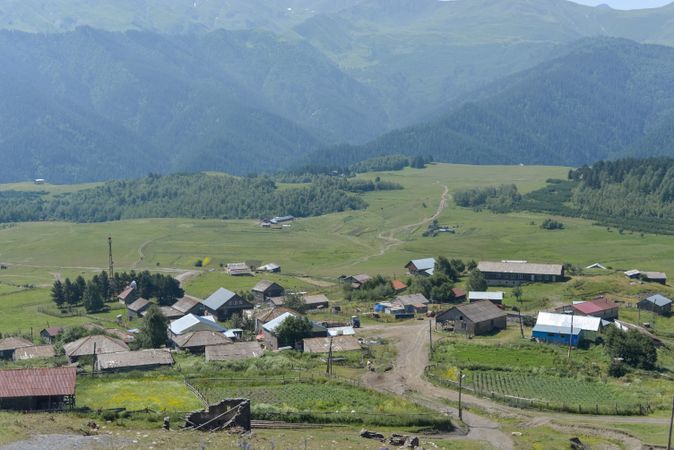 Wonderful view of countryside against picturesque highland