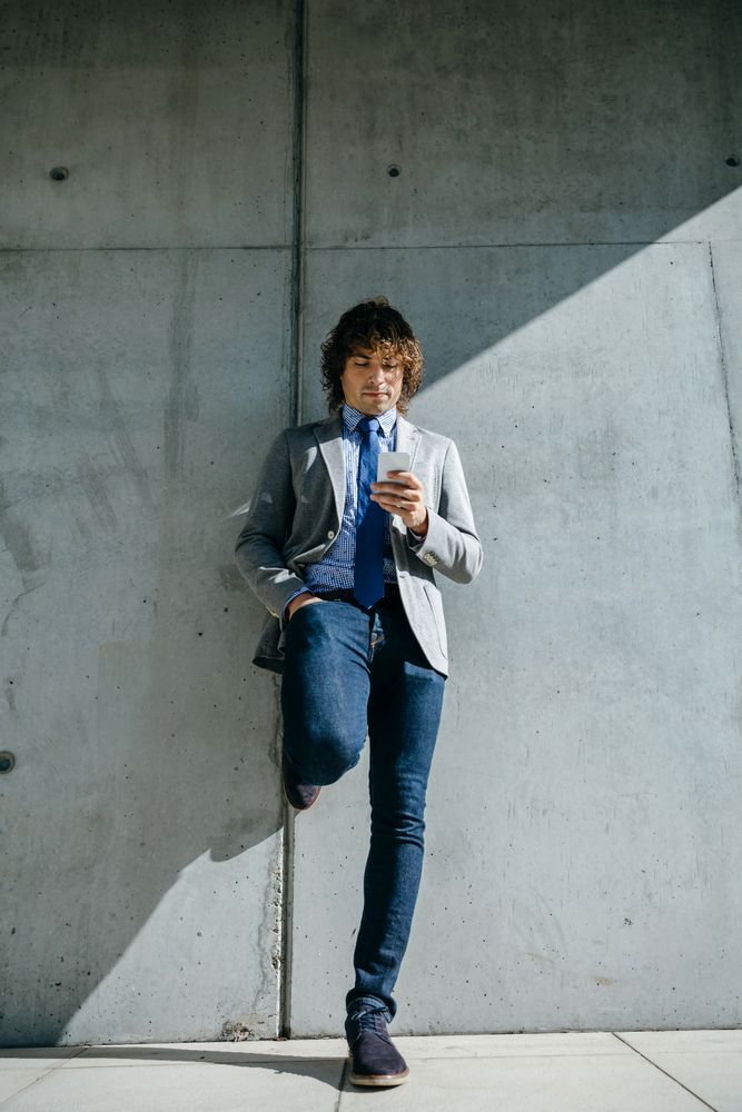 Businessman using mobile