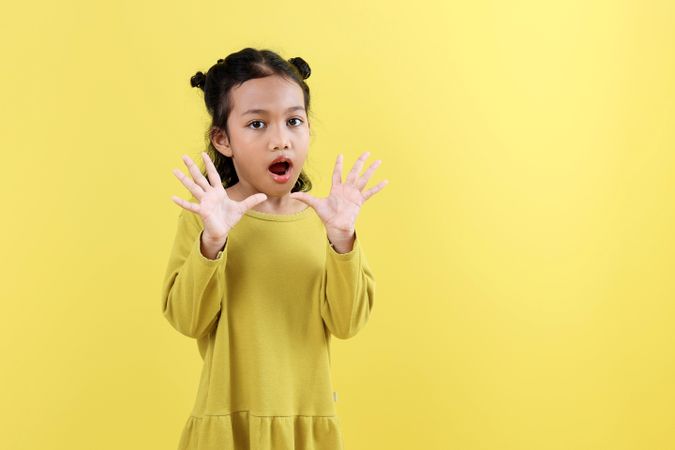 Cute Little Kid with Shocked Surprise Face