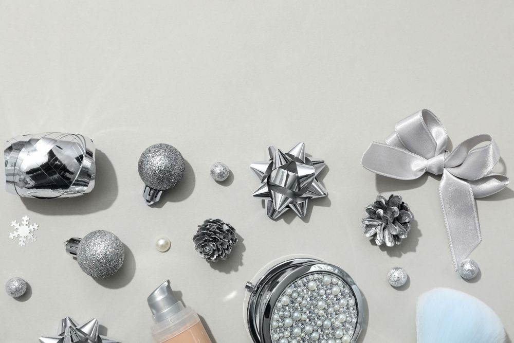 Concept of cosmetics, winter cosmetics, space for text