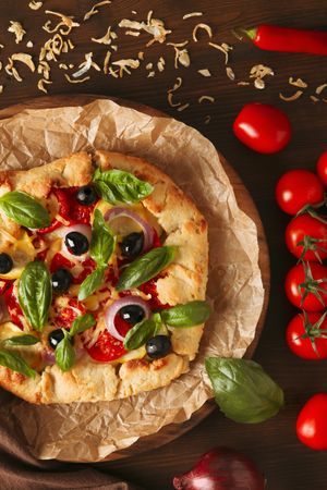 Concept of tasty food, tasty Vegetable galette
