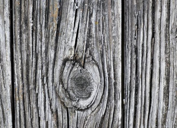 Outdoor wooden plank with major stress