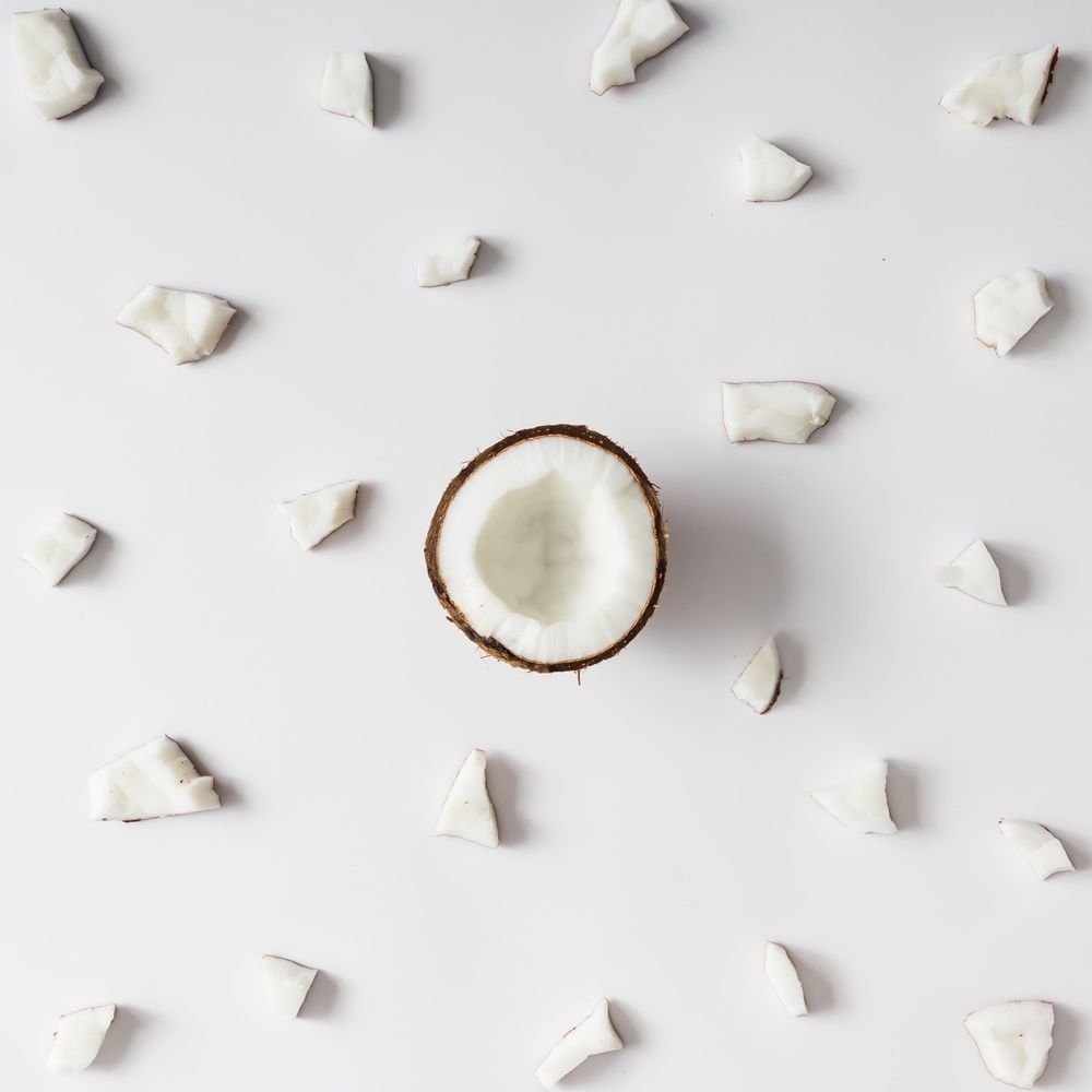Coconut pattern on light background