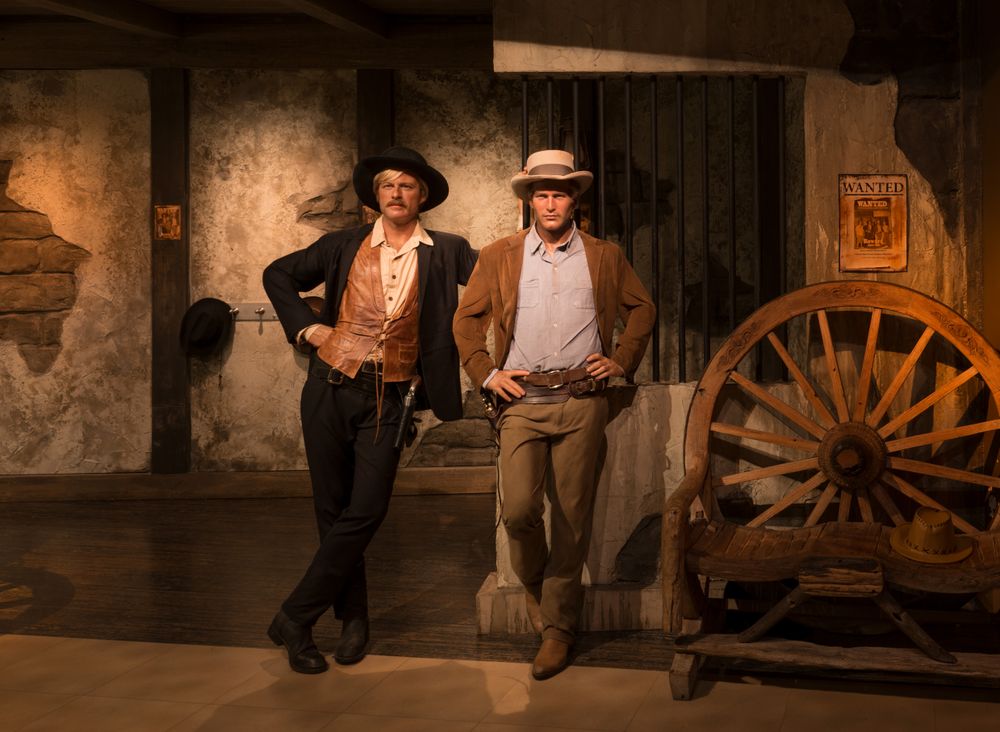 Wax figures of Paul Newman and Robert Redford at Madame Tussaud’s
