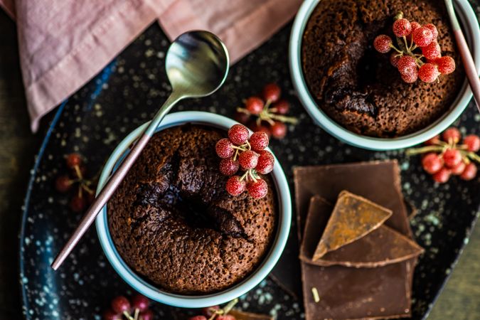 Delicious chocolate fondant cakes