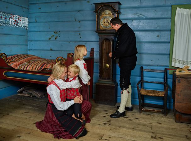 People in traditional Norwegian clothing at Vesterheim, Decorah, Iowa