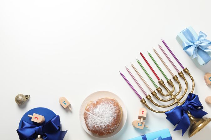Concept of Jewish holiday, Hanukkah, space for text