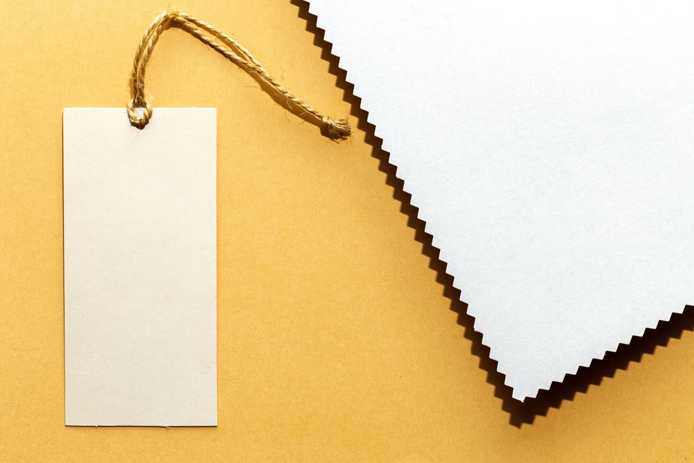 Cardboard labels for price or advertising