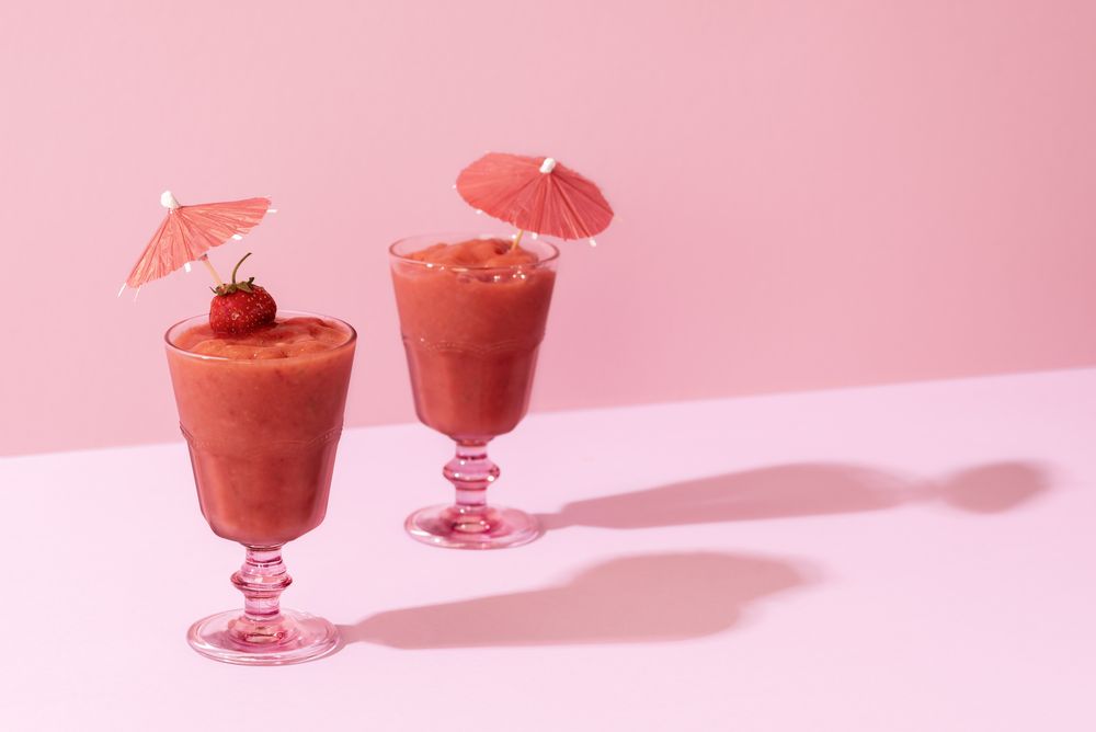 Two glasses of berry slush