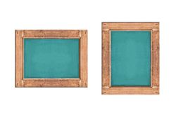 Empty green chalkboard with wooden frame