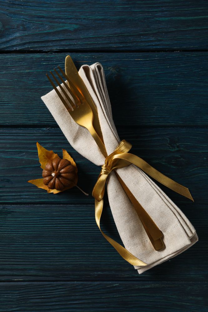 Fall season, autumn time, table setting for fall season