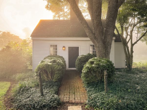 Cooks cottage wrapped in morning mist