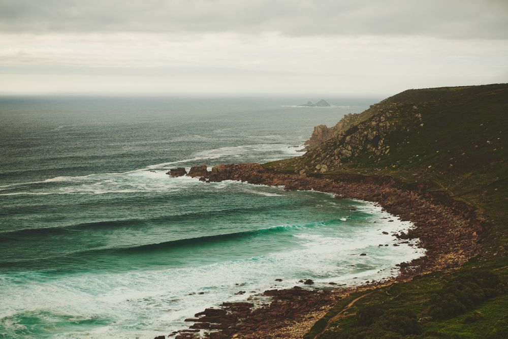 Beautiful view of the British Coast from a cliff