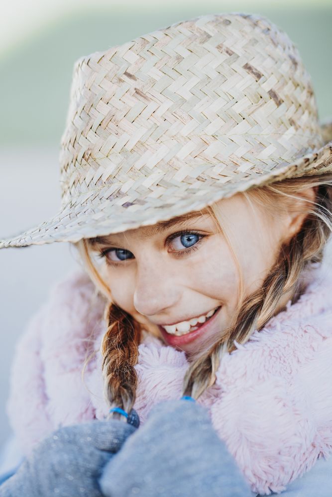 Stylish girl looking at camera