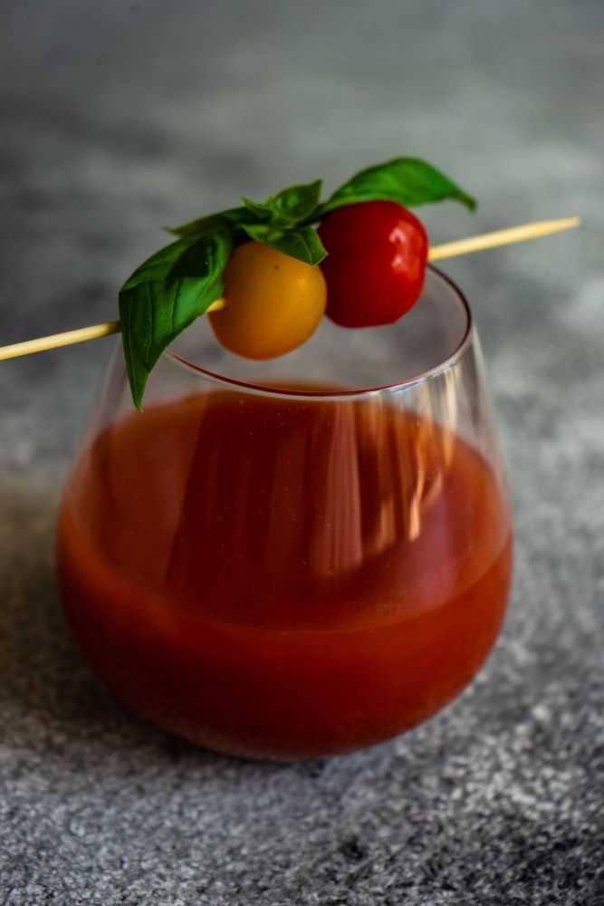 Glass of fresh tomato juice