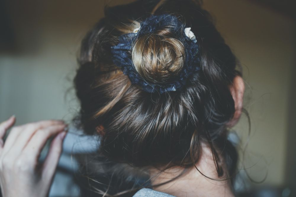 Back view of woman with brown hair