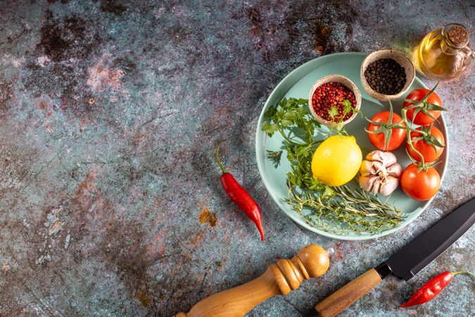 Ingredients for cooking on the table