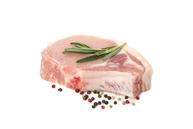 Raw meat for steak isolated on blank background