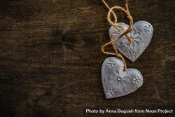 Valentine's day concept with ornate silver heart decorations 5pggON