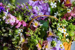 Close up of fresh summer floral box