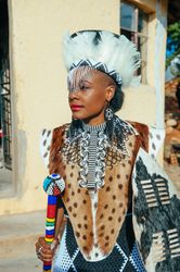 Side view of Zulu bride