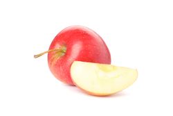 Sweet red apple isolated on light background