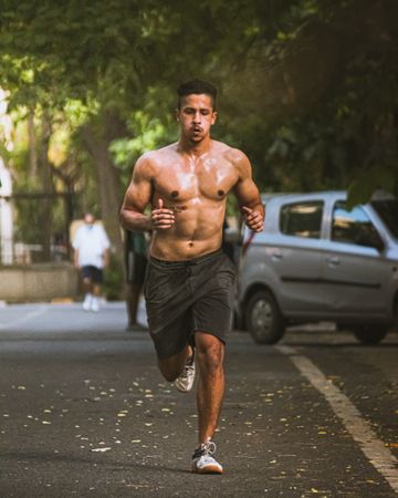 Man jogging on street
