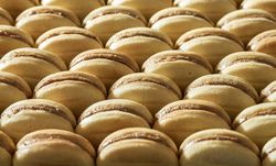 Homemade nut cookies with condensed milk cream filling