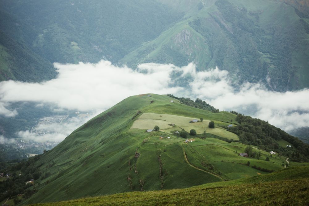 Picturesque view of small village in mountains
