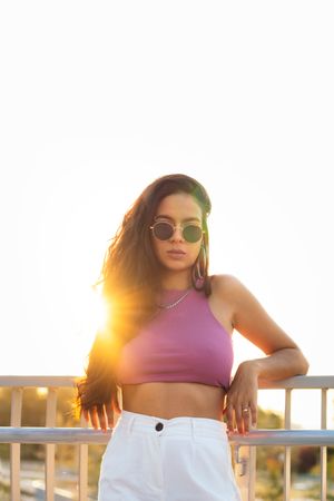 Close up of a young stylish latina woman