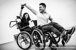 MONTREAL, QUEBEC, CANADA – April 14 2019- Two dancers in wheelchairs 4mZB7b